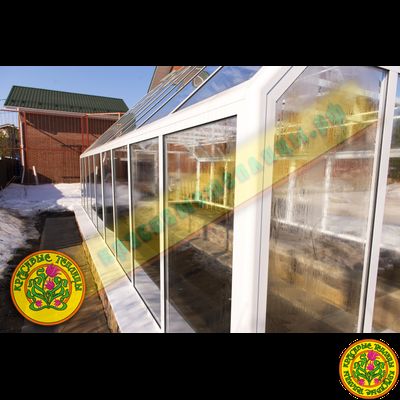 Базовая комплектация теплицы из стекла и алюминия БРИСТОЛЬ размером 8000 х 4000 мм