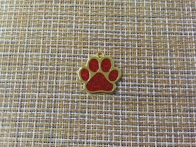 Подвеска кулон лапка 37,5x35x2 мм золотистый, красный