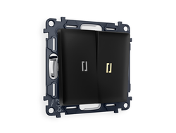 Выключатель 2-кл с подсветкой 3200K Черный матовый - Ambrella Volt - ALFA