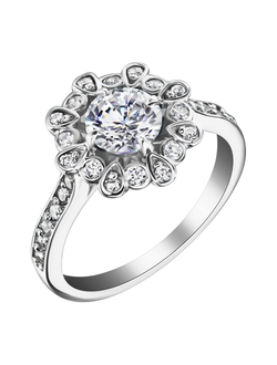 Кольцо в форме цветка с бриллиантами арт. 811021.