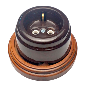 Ретро розетка керамическая шоколад (Interior electric)