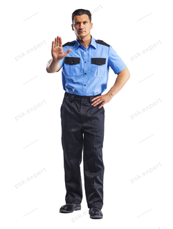 Рубашка рабочая мужская &quot;Охранник&quot; цвет голубой/черный