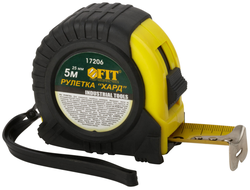 Рулетка прорезиненный корпус "Хард" 5 м х 25 мм FIT 17206
