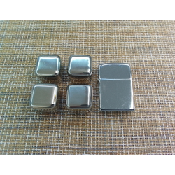 Зажигалка бензиновая классическая и кубики для виски из нержавеющей стали серебристый