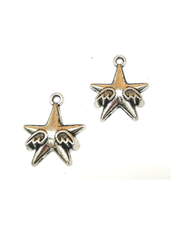 Подвеска металлическая, звезда с крыльями