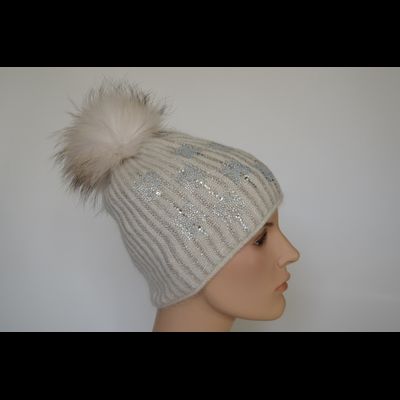 Шапка с помпоном Vizio 1005 CP Италия белая