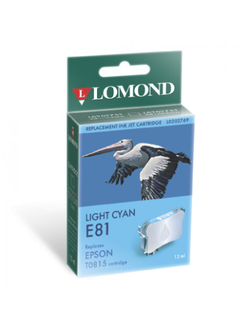 Картридж для принтера Epson, Lomonnd E81 Light Cyan, Светло-голубой, 12мл, Водорастворимые чернила