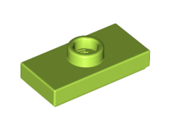 Plate, Modified 1 x 2 with 1 Stud with Groove and Bottom Stud Holder Jumper, Lime (15573 / 6092592)