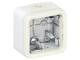 Legrand Plexo Белый Розетка с/з с крышкой, накладная, в сборе IP55 069689+069639