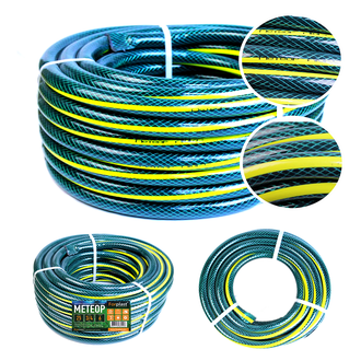 Шланг поливочный из ПВХ, армированный полиамидной нитью МЕТЕОР ЛЮКС 1/2 (12,5 мм) 25 м