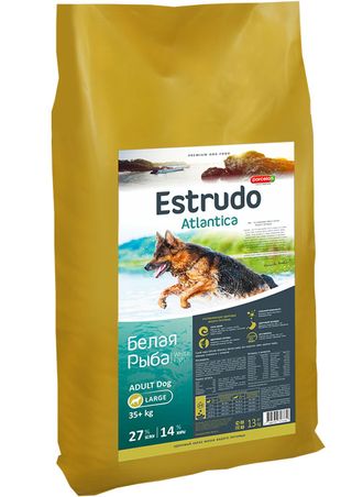 Estrudo Atlantica (Белая рыба) для взрослых собак крупных пород склонных к аллергии 13 кг