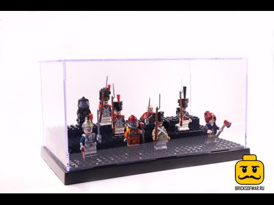 Витрина - бокс для хранения минифигурок Лего с подставкой, 25,5*15,5*13,7см (черная)