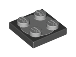 Turntable 2 x 2 Plate with Light Bluish Gray Top 3680 / 3679, Black (3680c02 / 4221774)