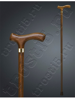 коричневая удобная мужская трость с кольцом для ходьбы