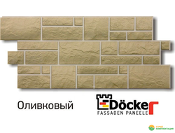 Фасадные панели Docke-R (Дёкер) коллекции Burg (Бург, камень) цвет: Оливковый