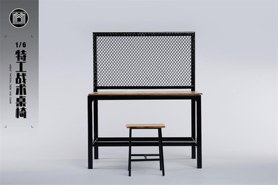 Стол и табурет 1/6 (деревянные) - КОЛЛЕКЦИОННАЯ ДИОРАМА 1/6 Agent Tactical Desk and Chair (M2419) - MMMTOYS