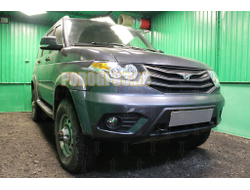 Защита радиатора УАЗ Патриот (рестайлинг 2) 2014-2016 (5 частей) black