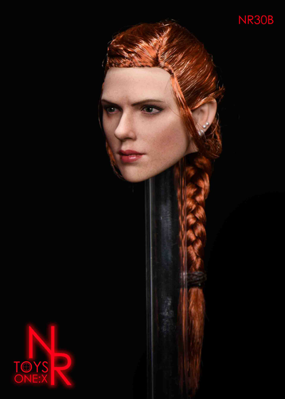 Женская голова (скульпт) - Черная Вдова, Наташа Романофф (коса) - 1/6 scale Female Agent Hair transplantation and braid head carving (NR30B) - NRTOYS