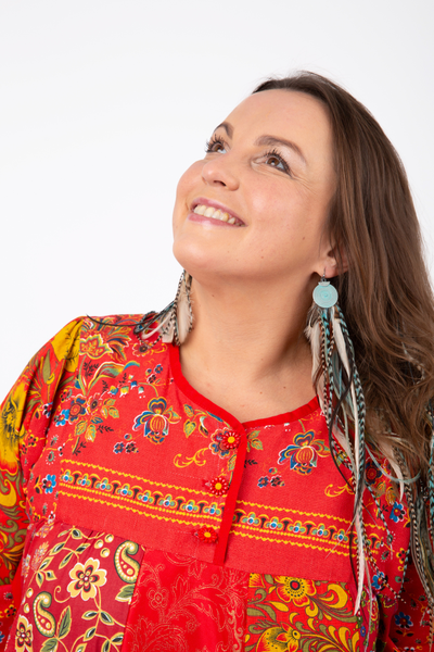 Лоскутное платье в русском стиле "Вечерний Звон"