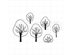штамп с маленькими деревьями