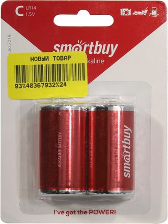 Батарейка C щелочная Smartbuy SBBA-C02B 1.5V 2 шт