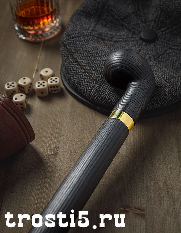 Трость ручной работы с необычной рукоятью для самообороны "Капля"