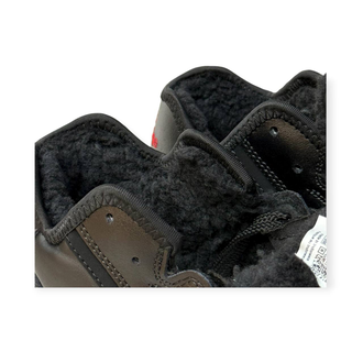 New Balance 574 leather Black  С Мехом