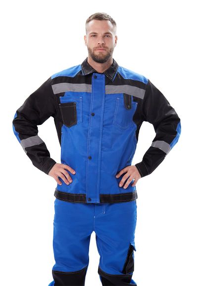 Костюм мужской &quot;Волгарь&quot; летний с брюками василек/черный