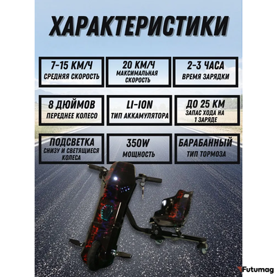Электроскутер Дрифт Карт детский 4,4 Ah