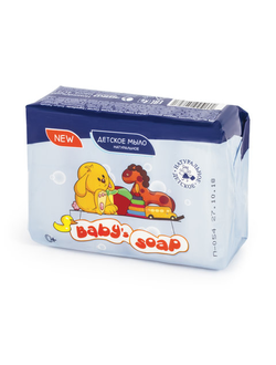 Мыло туалетное детское 300 г, BABY'S SOAP (Бейби соап), комплект 4 шт. х 75 г, "Натуральное", 80359