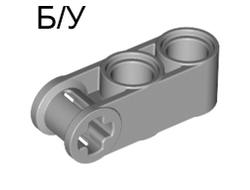 ! Б/У - Technic, Axle and Pin Connector Perpendicular 3L with 2 Pin Holes, Light Bluish Gray (42003 / 4211779 / 6273724) - Б/У