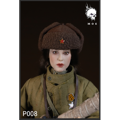 Советская женщина-снайпер в зимней экипировке  - Коллекционная ФИГУРКА 1/6 scale  Female sniper with snow camouflage in the Soviet Union (P008) - MOETOYS