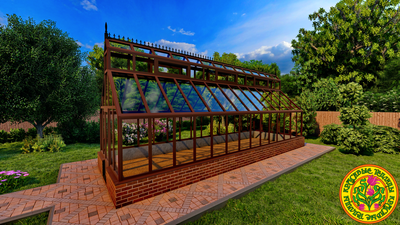 Базовая комплектация теплицы ЙОРКШИР Х размером 9000 х 3000 мм