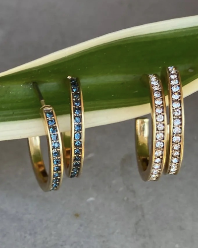 Серьги-полукольца с кристаллами цвет золото A&C (Норвегия)