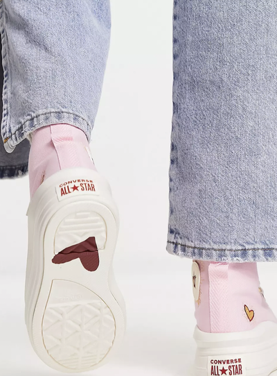 Кеды Converse All Star Move Valentines Day светло-розовые высокие