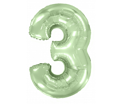 Цифра фольгированная Оливковый пастель 102 см.