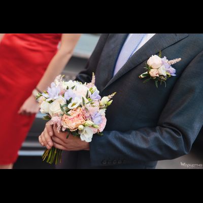 Букет невесты &amp; Бутоньерка № 1327