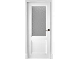 Межкомнатная дверь "Богемия" эмаль белая (стекло)
