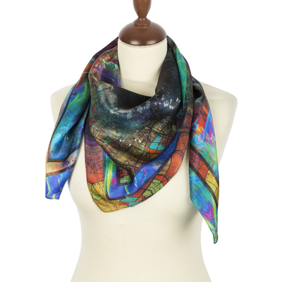 Павловопосадский платок Космос 10090-1