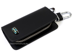 Ключница авто из натуральной гладкой кожи с логотипом GEELY