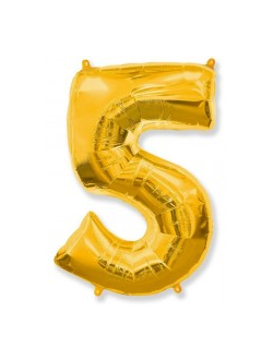 Шар фольга, размер макси, цифра пять