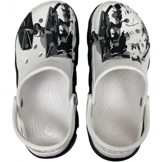 White and black crocs hot sale