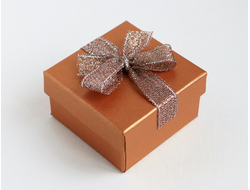 Футляр картонный с лентой на крышке (бронзовый) 60*60*35 мм №12906