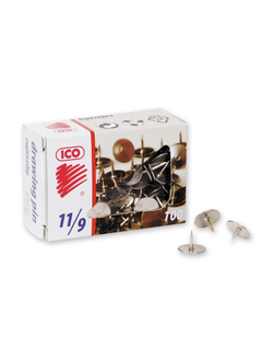 Кнопки ICO, 11 мм, 100 шт (серебристый)