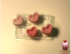 Форма пластик 4 сердечка