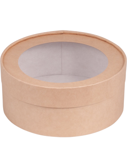 Коробка круглая для зефира, печенья с/о (крафт), Д160*70мм