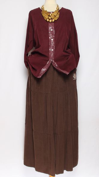 Рубашка "Вельвет пайетки"винный до р.52