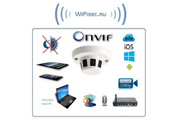 Видеоняня/Охранная IP WiFi-LAN видеокамера с аудиоканалом (корпус датчика дыма), DVR. Full HD (CamHi)