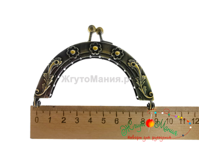 Металлическая застёжка для сумки - ВС-02 Фермуар 8см*4,5см - БРОНЗА