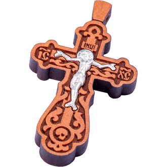 Крест Православный, дерево-серебро, 26